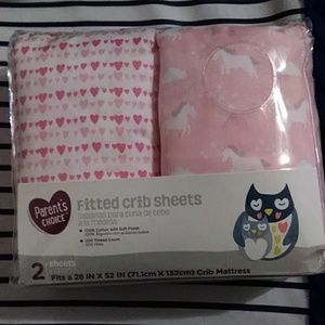 Baby Girl Crib Sheets New-In Pkg!